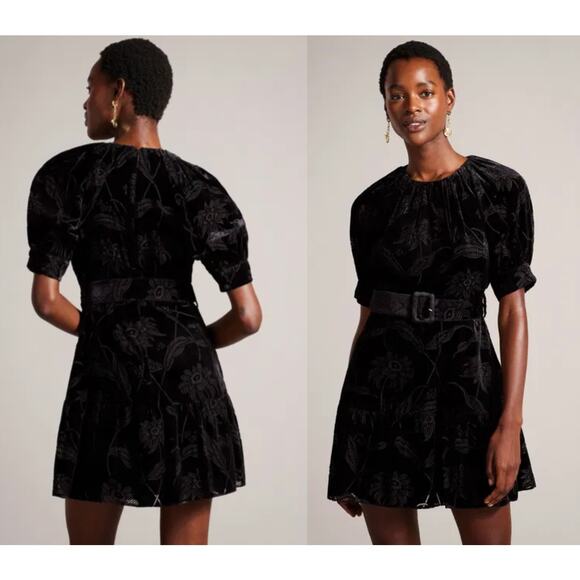 Ted Baker Dresses & Skirts - Ted Baker | NWT Tilliiy Belted Velvet Dress | Fit and Flare Mini | Black | Sz L